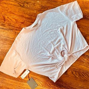 Blush pink knotted crop top